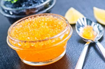 caviar in glass bowls and on a table caviar anti-aging